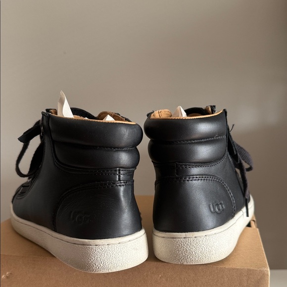 UGG Black Leather High-Tops with White Sole - Picture 2 of 6